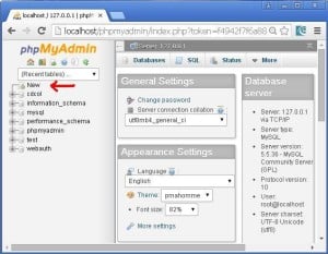 phpmyadmin_home_page
