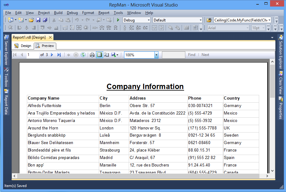 Tabular Reports (Tablix)