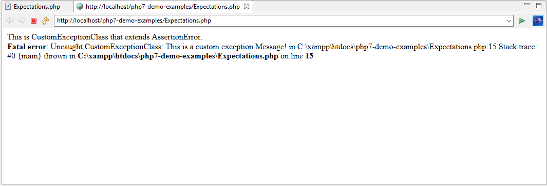 Exceptions in PHP7