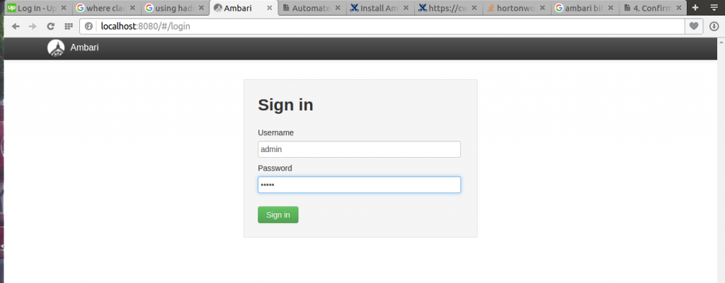 ambari login