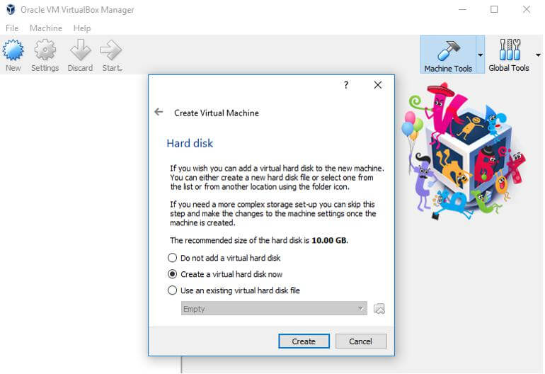 Create a virtual Hard Disk now