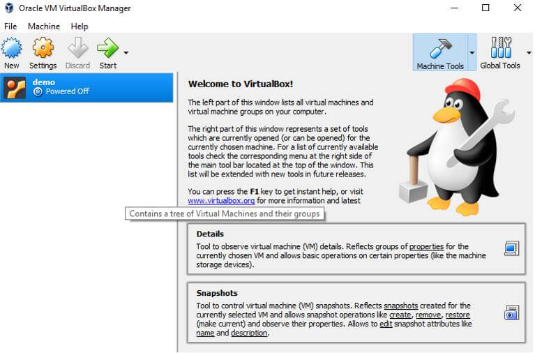 Oracle VM VirtualBox demo