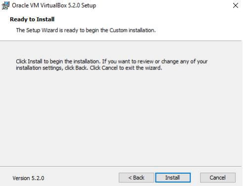 install setup wizard