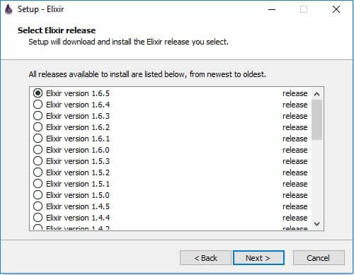 Select elixir release