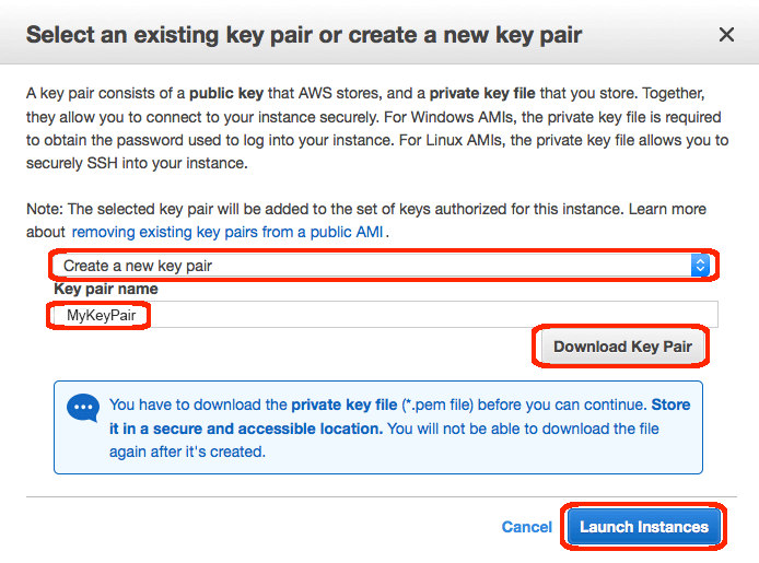 create a new key pair