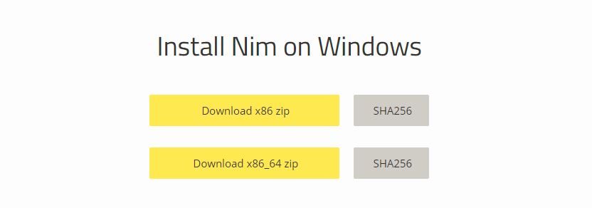 install Nim Programming Language on windows