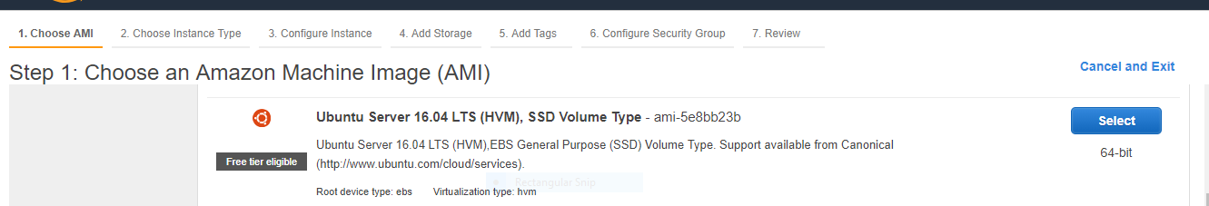 select Ubuntu AMI
