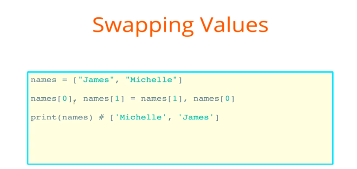 Swapping values