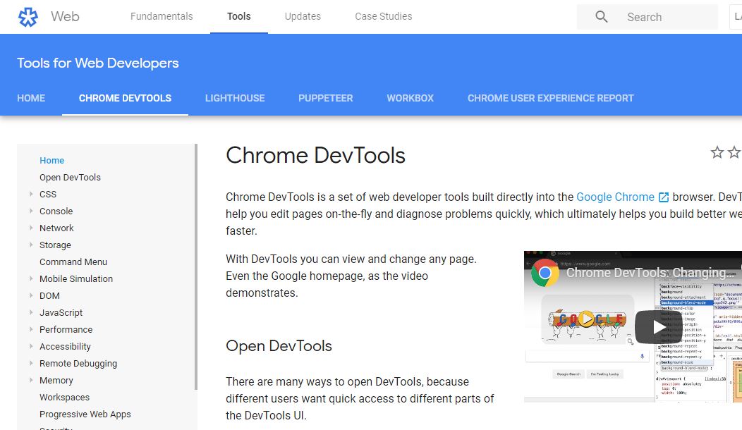 chrome devtools