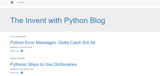 Invent with Python Blog