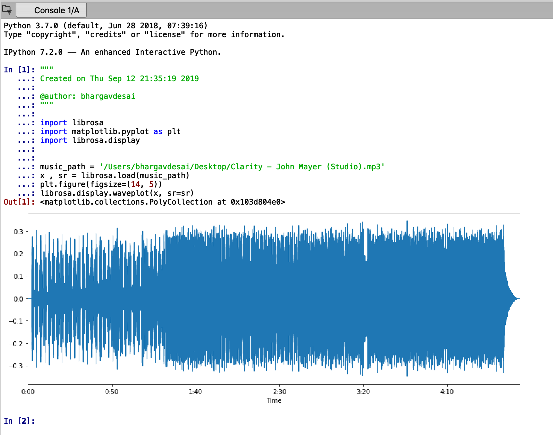 Visualizing the entire music file