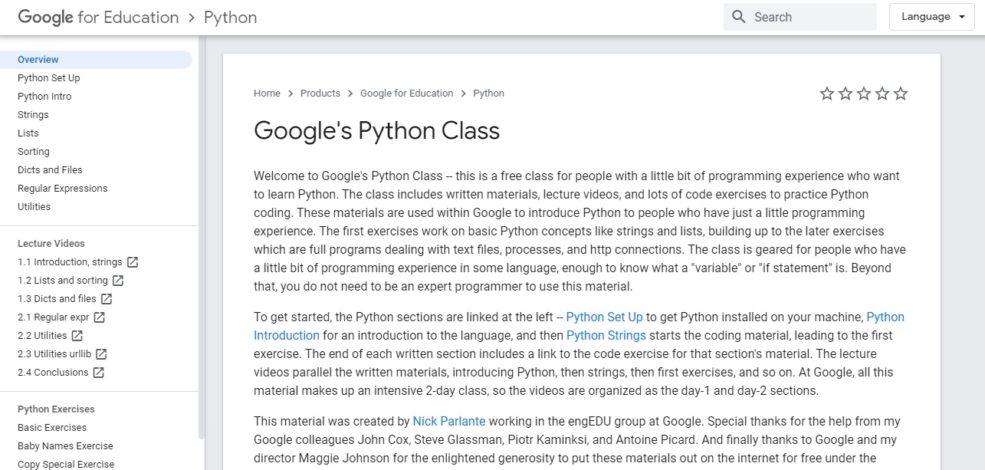 Google Python Class E-Book