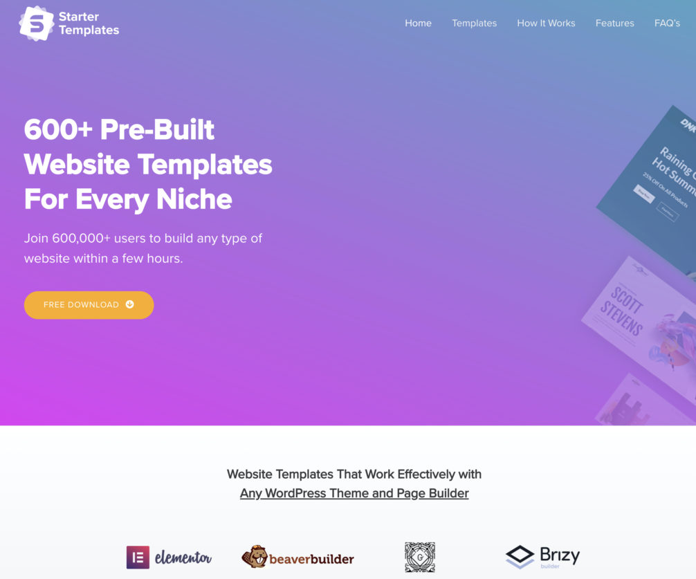 44. Pre-built Website Templates for Elementor & Gutenberg