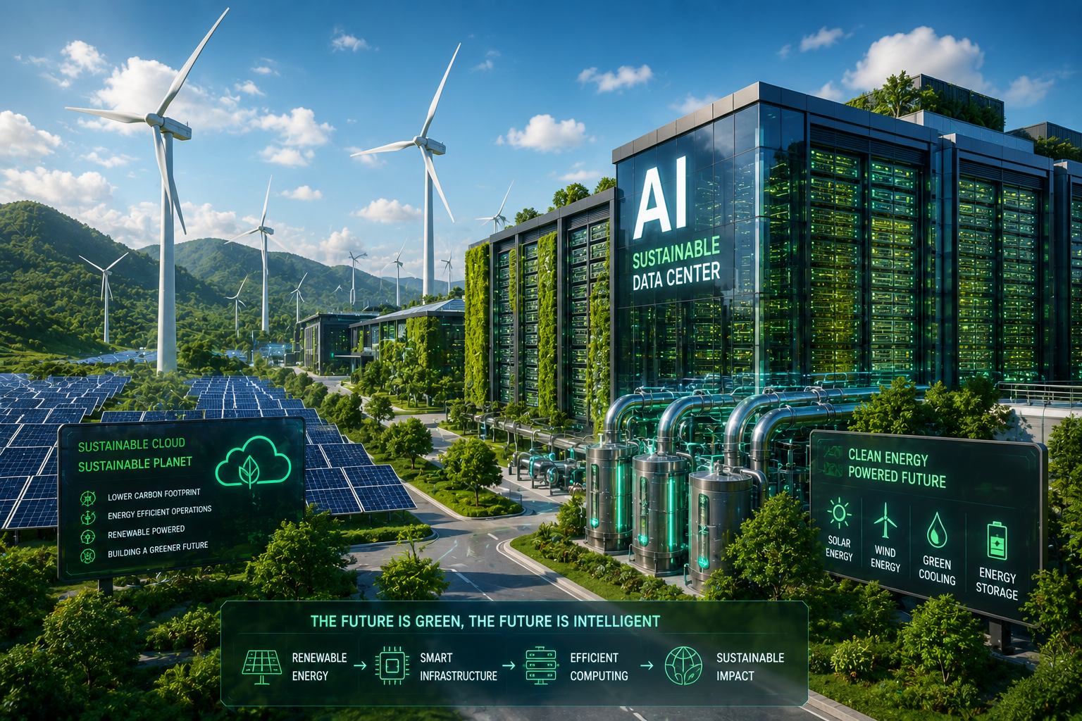 Renewable Energy-Powered AI Data Centers